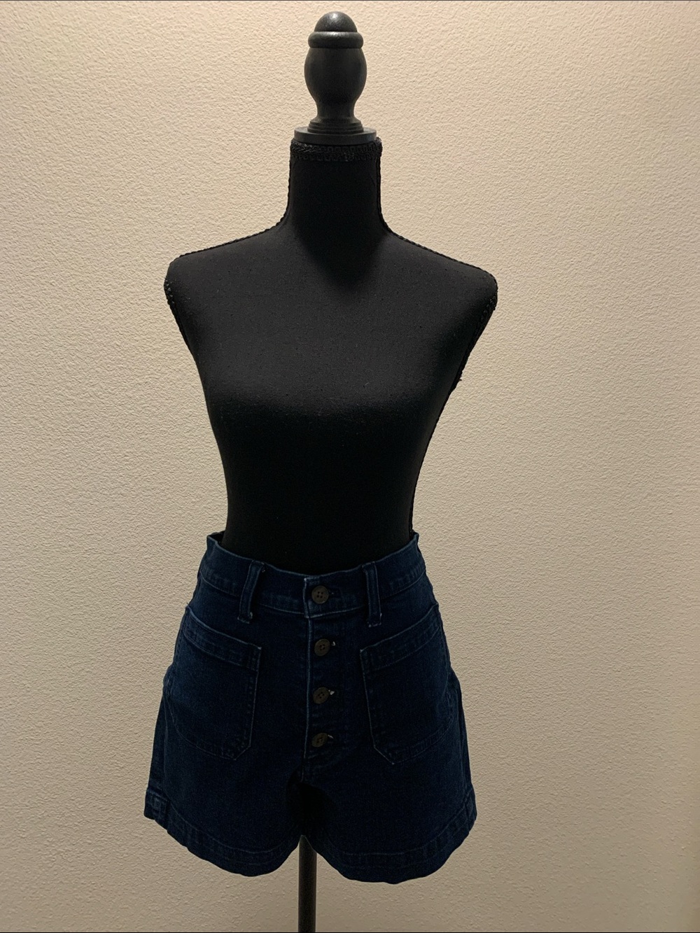 J. Crew Dark Blue High-Rise Denim Shorts NWOT (Size 27)